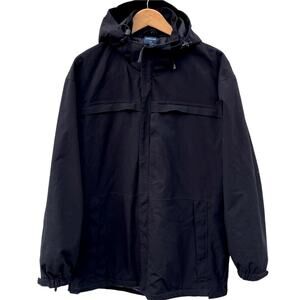 Propper Hardshell Tactical Parka Jacket Mens Large Black Nylon Hooded Waterproof